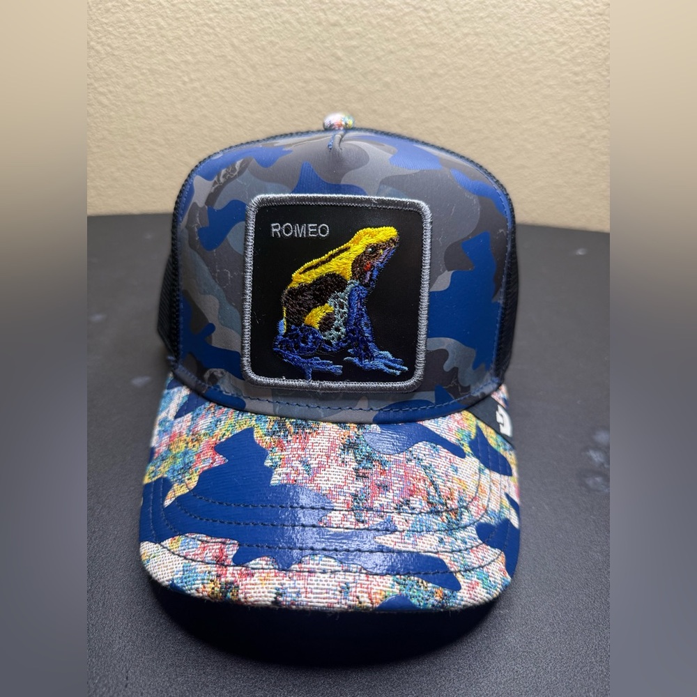 Goorin Bros Romeo Poison Dart Frog Blue Camo Trucker Hat